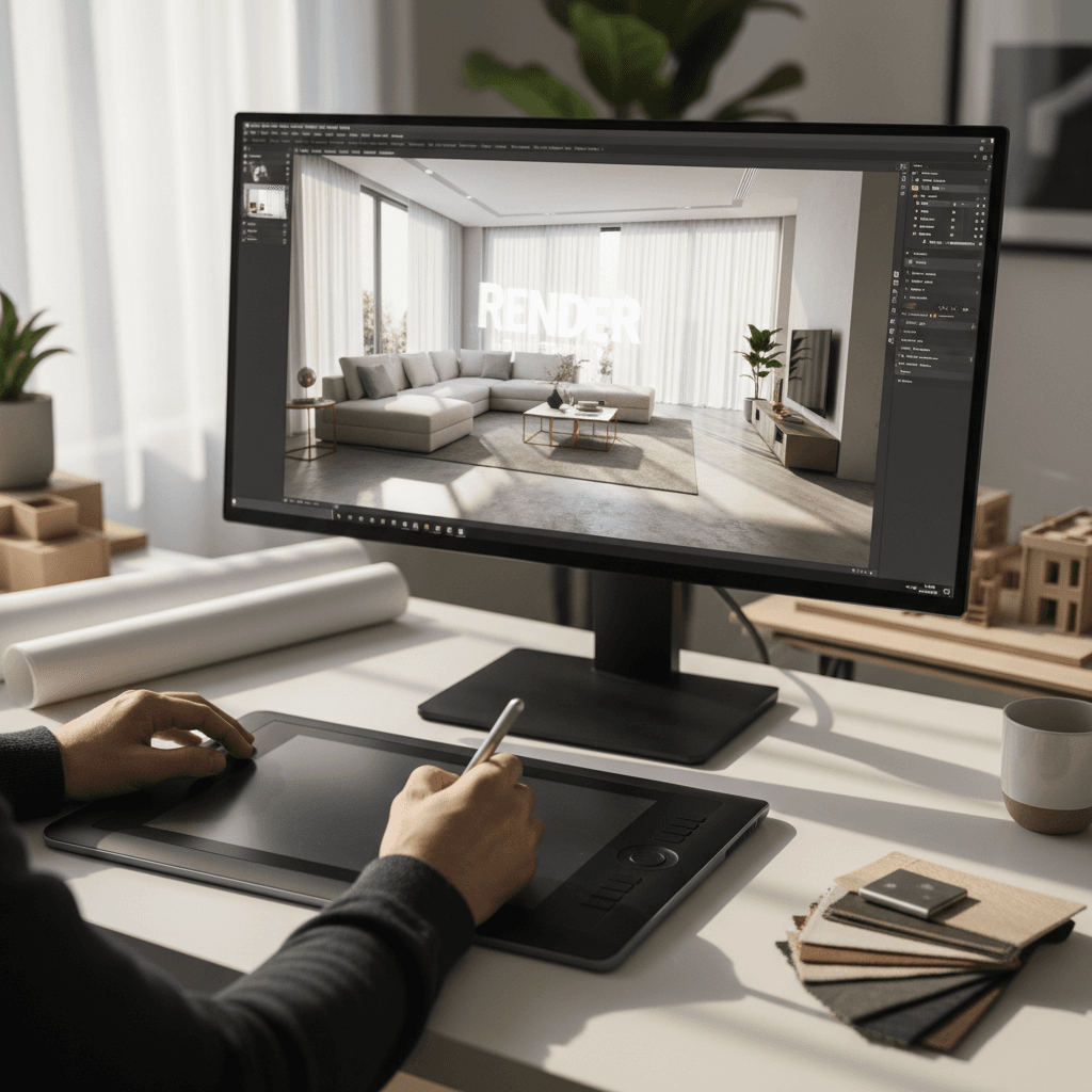 CAD drafting and 3D visualization process