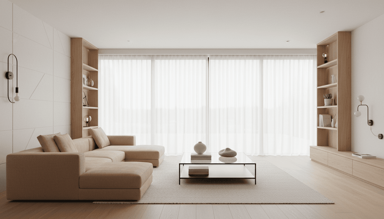 Contemporary residential interior with clean lines and sophisticated finishes